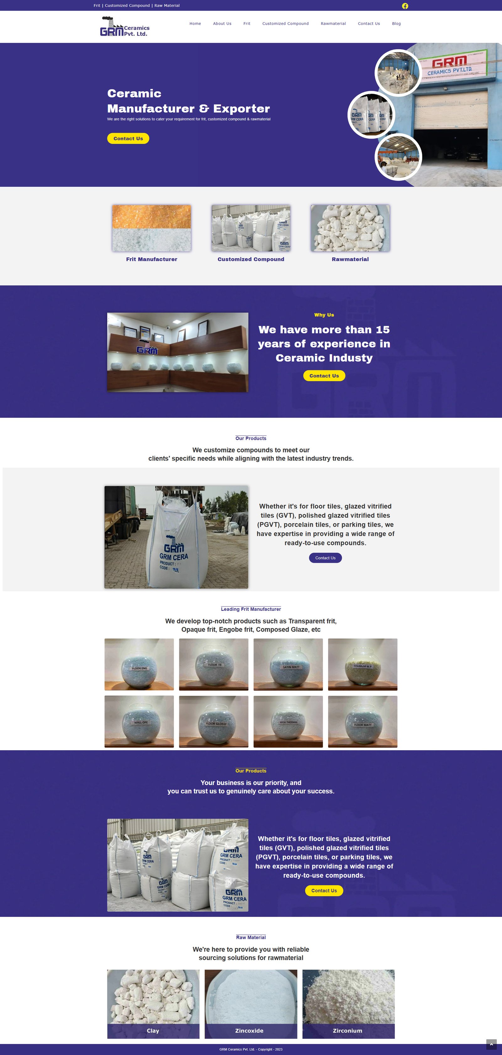 GRM Ceramics website design