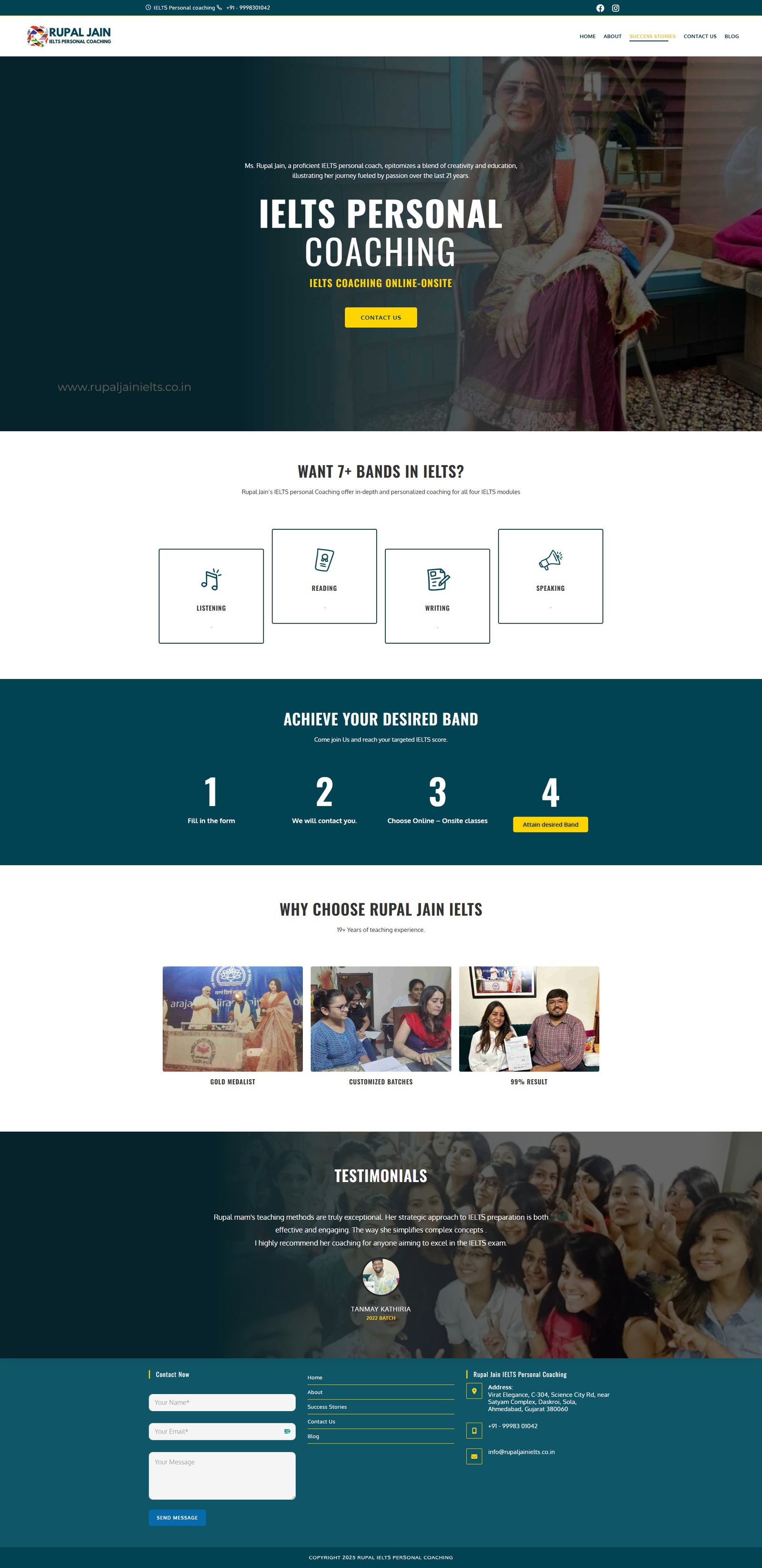 rupal-ielts website design