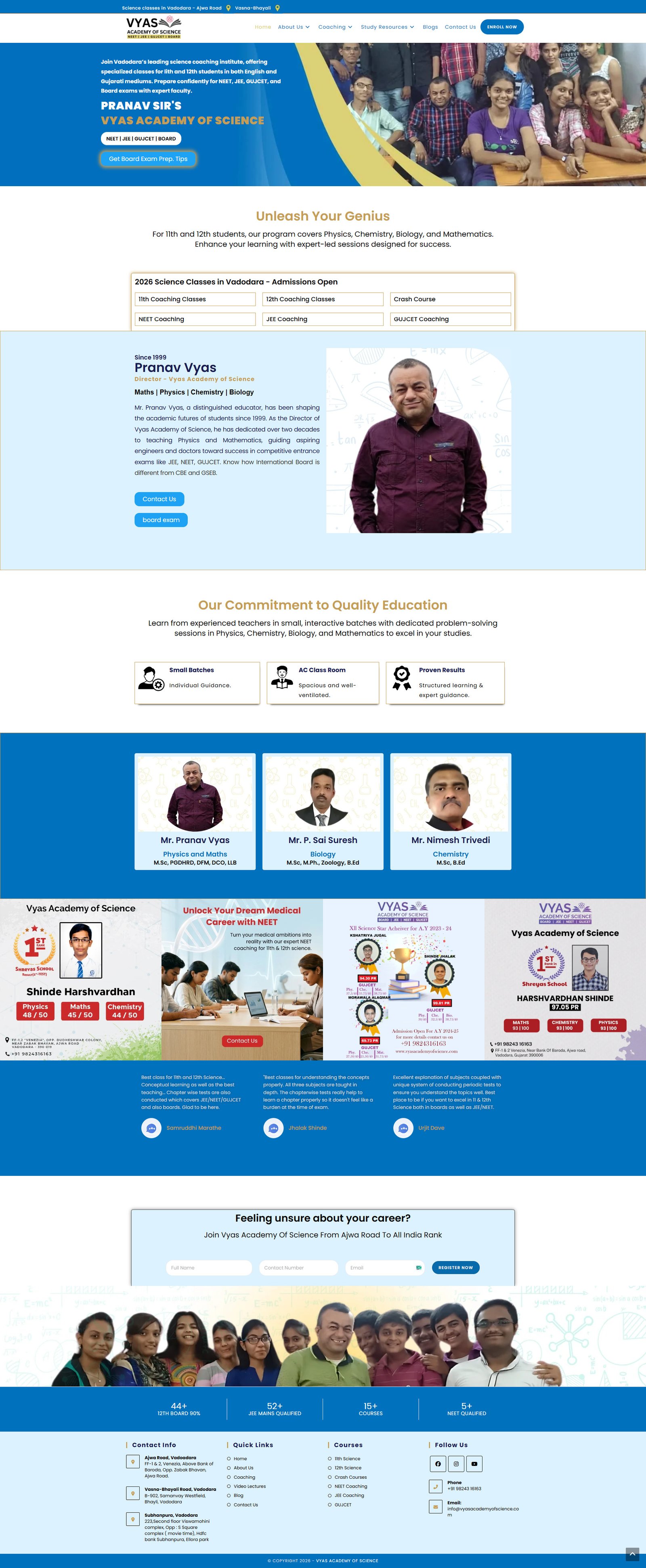 va-of-science website design